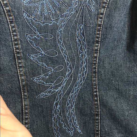 Legatte Embroidered Denim Jean Jacket Made n Italy - Picture 5 of 8